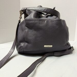 Coach Dark Purple Leather Shoulder Bag